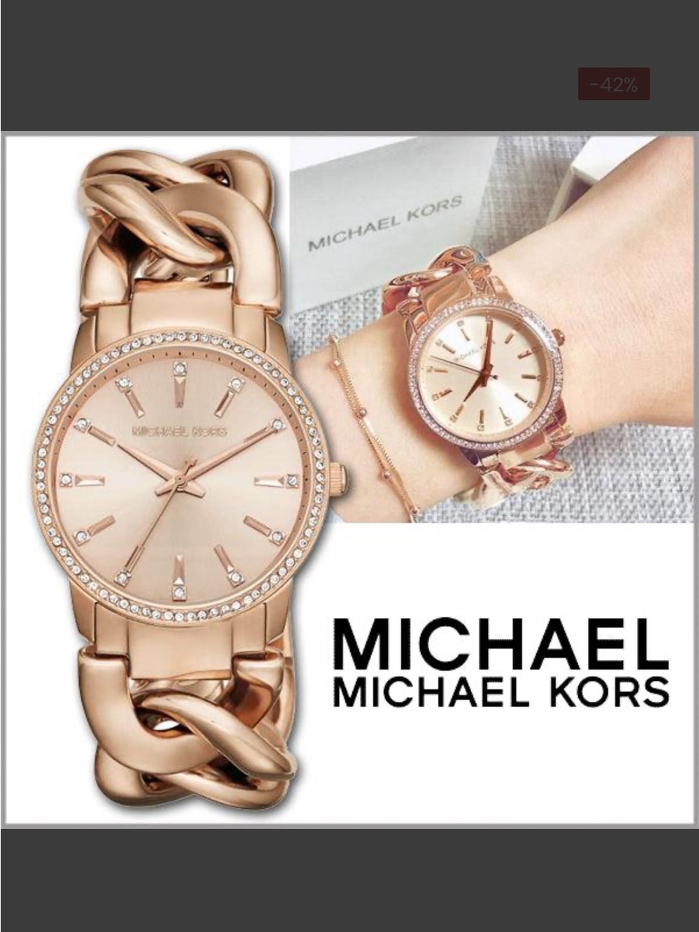 Michael Kors Nini Quartz Crystals Rose Gold Watch For Women - MK3236